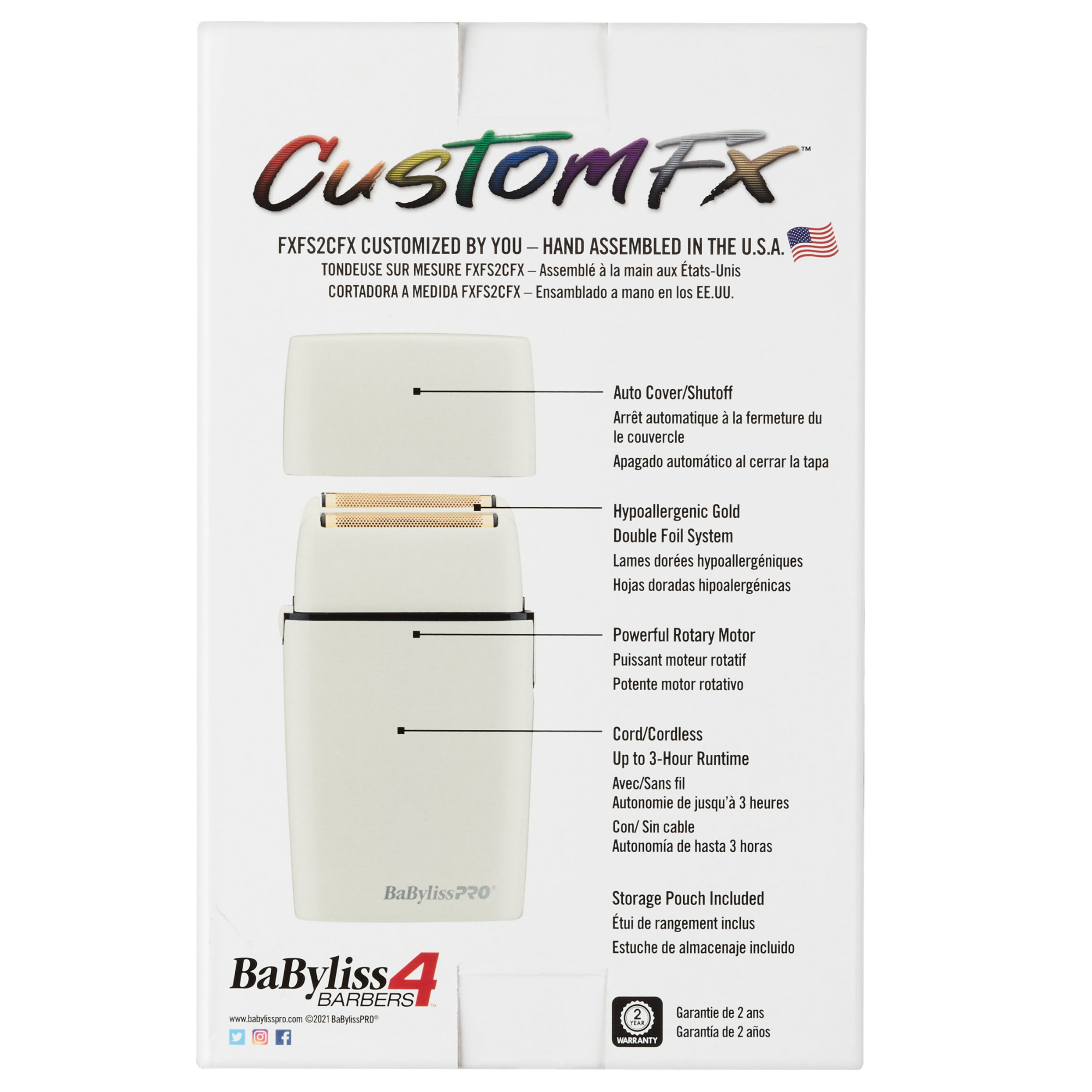 Hair Shaver Box Describing Customizable Components | BaBylissPRO CustomFX